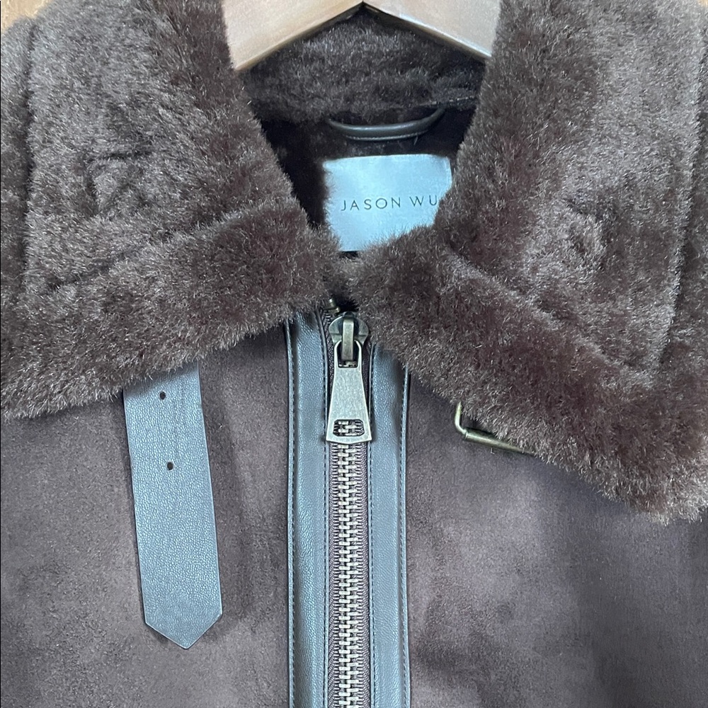 NWT - Jason Wu Dark Brown Shearling Jacket - Picture 2 of 11